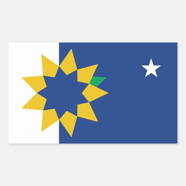 Pegatina Rectangular Bandera de Topeka, Kansas (Anverso)