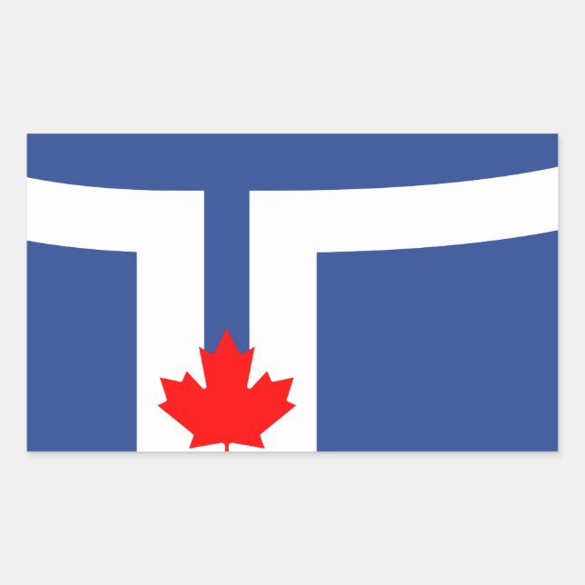 Pegatina Rectangular Bandera de Toronto, Ontario (Anverso)