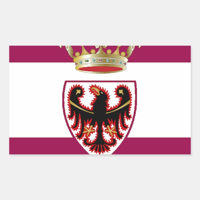 Pegatina Rectangular Bandera de Trentino (Italia) (Anverso)