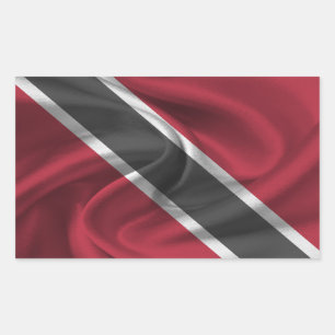 Pegatina Rectangular Bandera de Trinidad y Tobago
