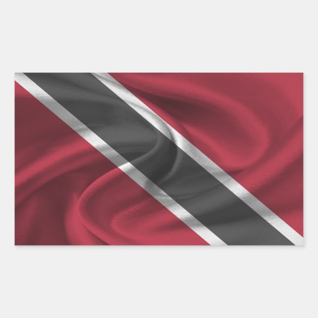 Pegatina Rectangular Bandera de Trinidad y Tobago (Anverso)