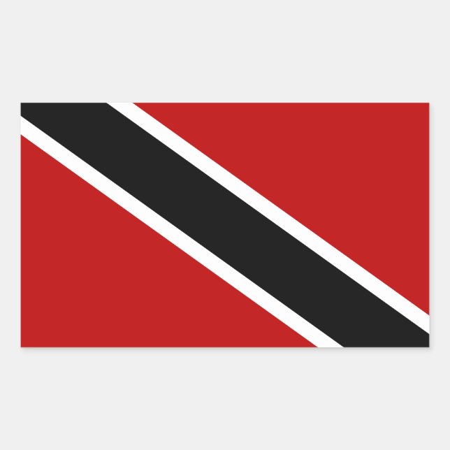 Pegatina Rectangular Bandera de Trinidad y Tobago (Anverso)