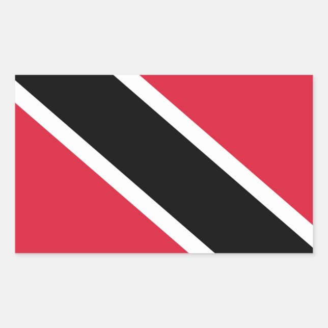 Pegatina Rectangular Bandera de Trinidad y Tobago (Anverso)