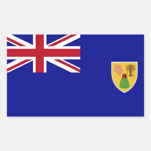 Pegatina Rectangular Bandera de Turks and Caicos Islands (Anverso)