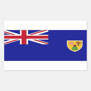 Pegatina Rectangular Bandera de Turks and Caicos Islands