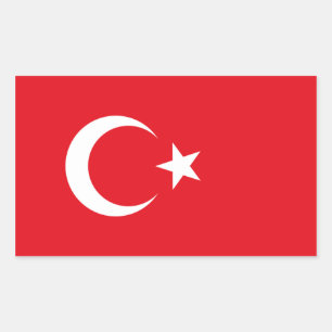 Pegatina Rectangular Bandera de Turquía