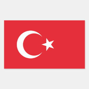Pegatina Rectangular Bandera de Turquía