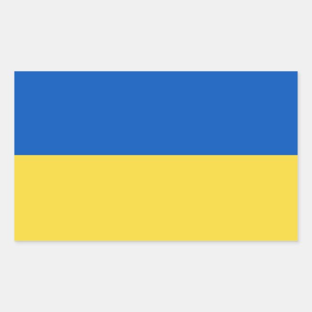 Pegatina Rectangular Bandera de Ucrania (Anverso)