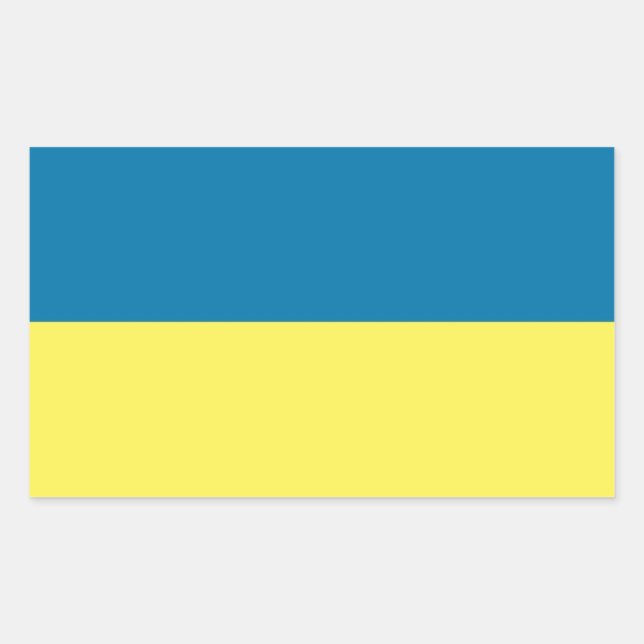Pegatina Rectangular Bandera de Ucrania (Anverso)