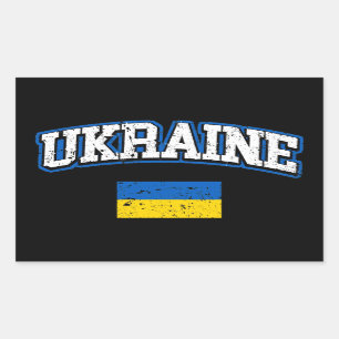 Pegatina Rectangular Bandera de Ucrania