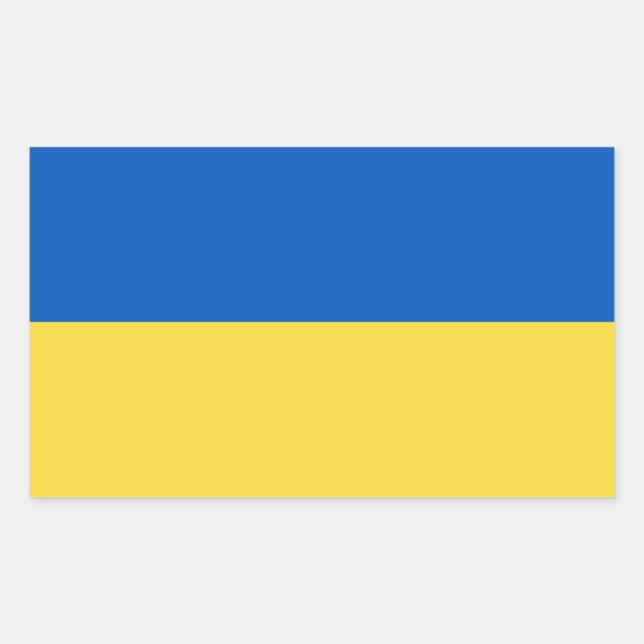 Pegatina Rectangular Bandera de Ucrania (Anverso)