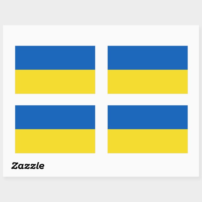 Pegatina Rectangular Bandera de Ucrania (Hoja)