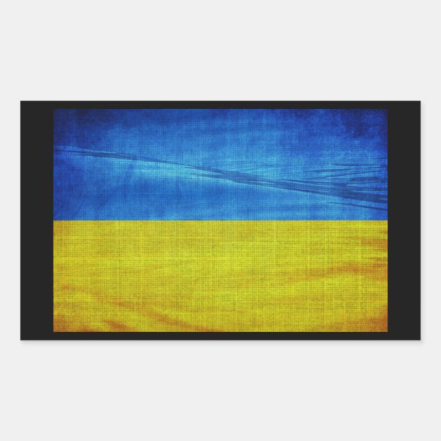 Pegatina Rectangular Bandera de Ucrania estilizada (Anverso)