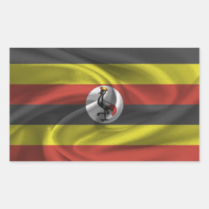 Pegatina Rectangular Bandera de Uganda