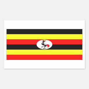 Pegatina Rectangular Bandera de Uganda