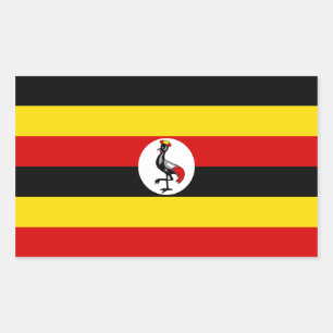 Pegatina Rectangular Bandera de Uganda/Uganda