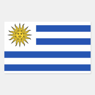 Pegatina Rectangular Bandera de Uruguay