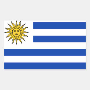 Pegatina Rectangular Bandera de Uruguay