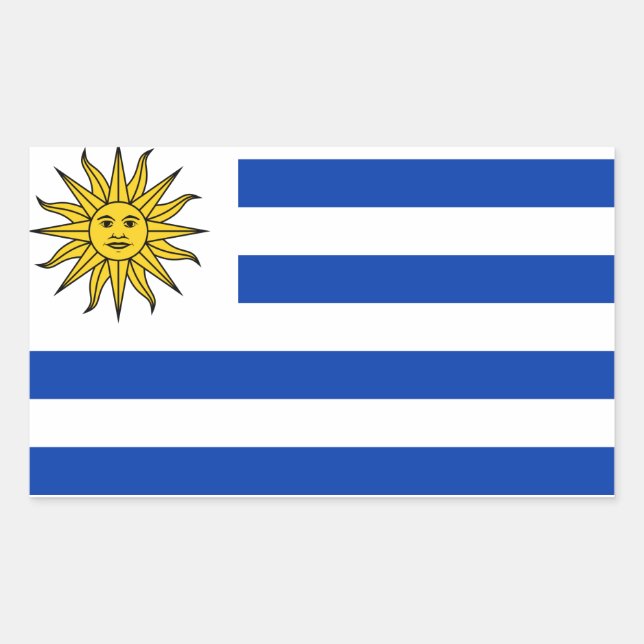 Pegatina Rectangular Bandera de Uruguay (Anverso)