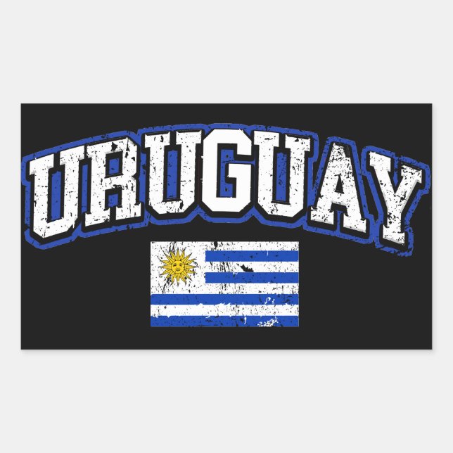 Pegatina Rectangular Bandera de Uruguay (Anverso)
