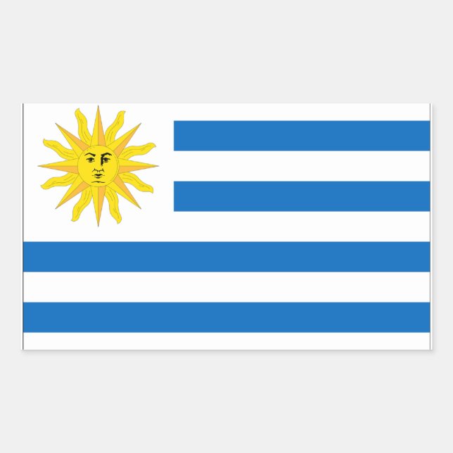 Pegatina Rectangular Bandera de Uruguay (Anverso)