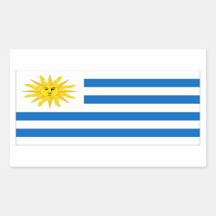 Pegatina Rectangular Bandera de Uruguay