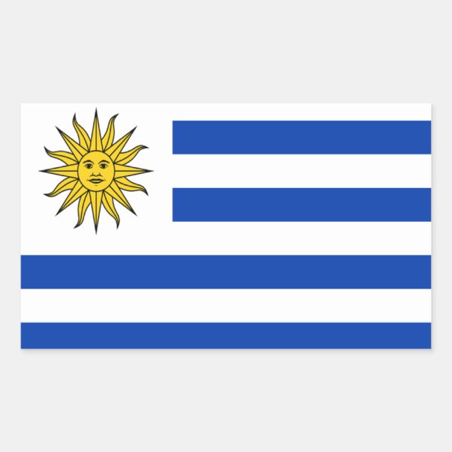 Pegatina Rectangular Bandera de Uruguay (Anverso)