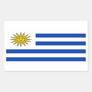 Pegatina Rectangular Bandera de Uruguay