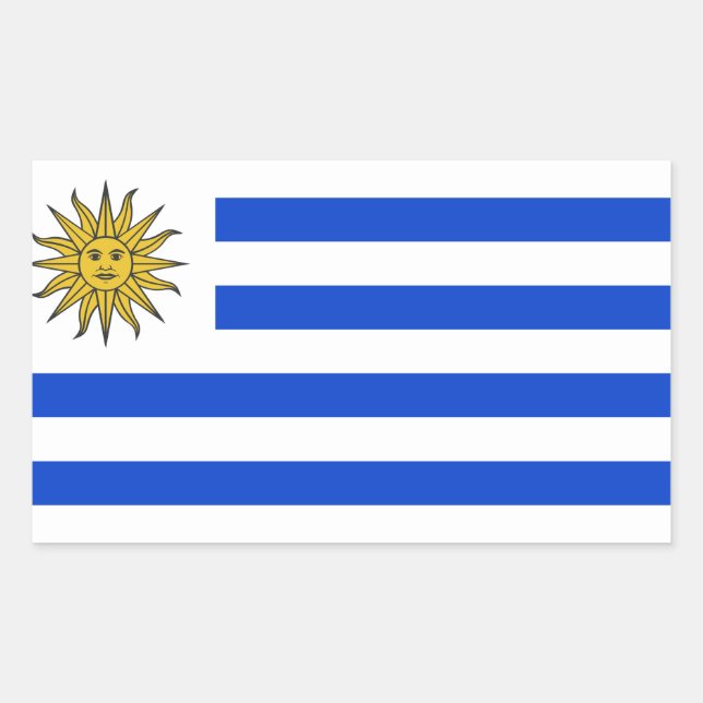 Pegatina Rectangular Bandera de Uruguay (Anverso)