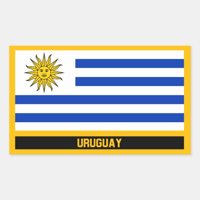 Pegatina Rectangular Bandera de Uruguay (Anverso)
