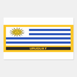 Pegatina Rectangular Bandera de Uruguay