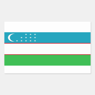 Pegatina Rectangular Bandera de Uzbekistán