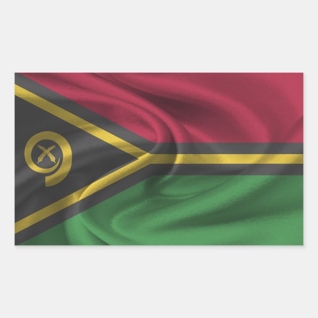 Pegatina Rectangular Bandera de Vanuatu (Anverso)