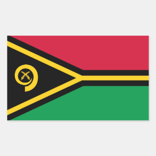 Pegatina Rectangular Bandera de Vanuatu, Bandera de Vanuatu