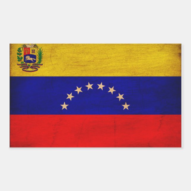 Pegatina Rectangular Bandera de Venezuela (Anverso)