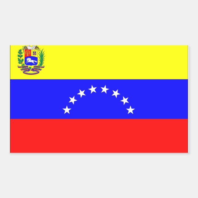 Pegatina Rectangular Bandera de Venezuela (Anverso)