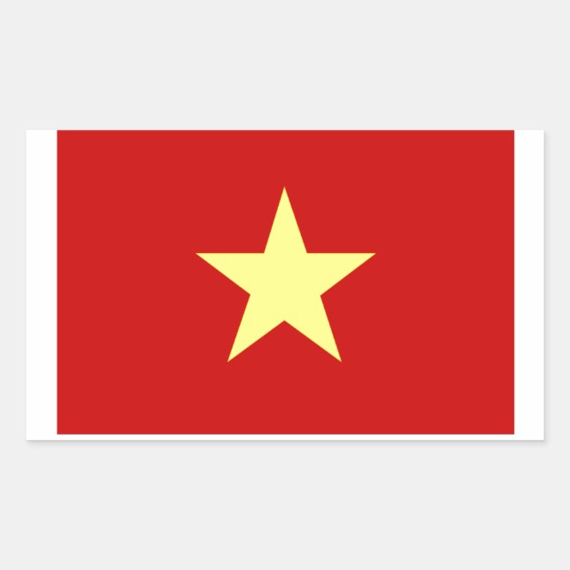 Pegatina Rectangular Bandera de Vietnam (Anverso)
