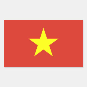 Pegatina Rectangular Bandera de Vietnam/Vietnam