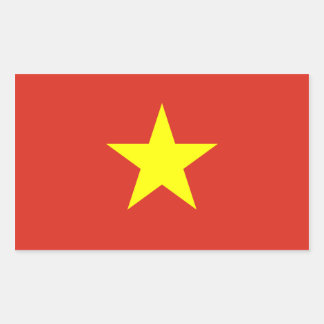 Pegatina Rectangular Bandera de Vietnam/Vietnam