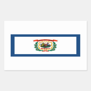 Pegatina Rectangular Bandera de Virginia Occidental, Bandera de Virgini