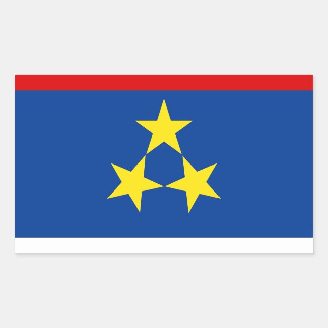 Pegatina Rectangular Bandera de Vojvodina (Anverso)