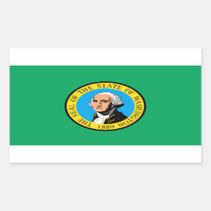 Pegatina Rectangular Bandera de Washington