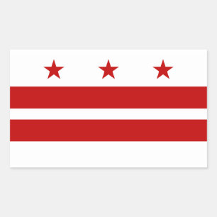 Pegatina Rectangular Bandera de Washington DC