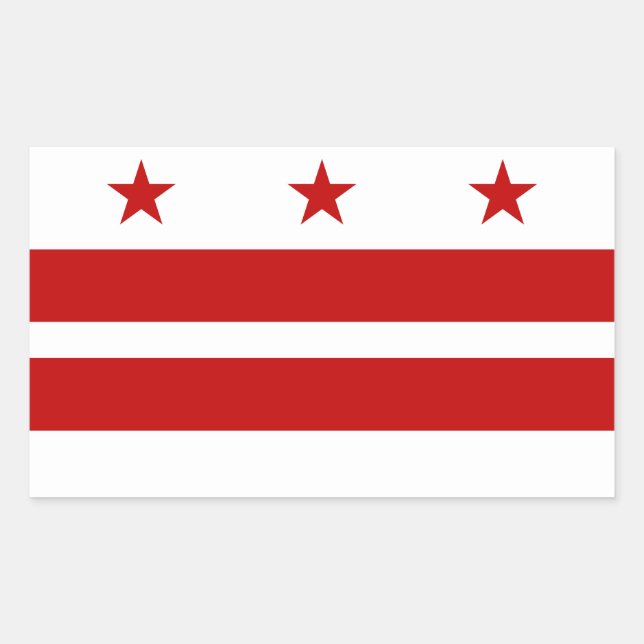 Pegatina Rectangular bandera de Washington DC (Anverso)