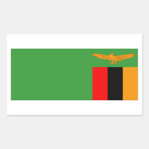 Pegatina Rectangular Bandera de Zambia