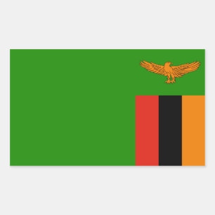 Pegatina Rectangular Bandera de Zambia/Zambia