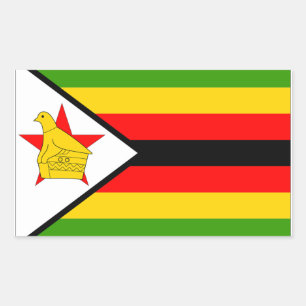 Pegatina Rectangular Bandera de Zimbabue