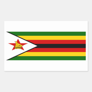 Pegatina Rectangular Bandera de Zimbabue, bandera de Zimbabue