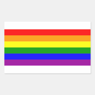 Pegatina Rectangular Bandera del arcoíris del Orgullo Gay