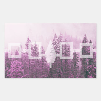 Pegatina Rectangular Bandera del bosque de Haudenosaunee Misty